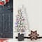 Glitzhome® 4ft Pre-Lit Flocked Artificial Christmas Porch Tree, Multi-color LED Lights